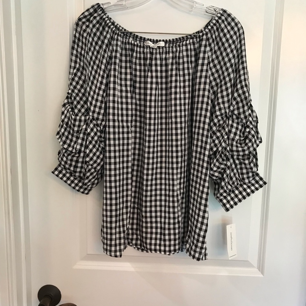 NWT checker blouse